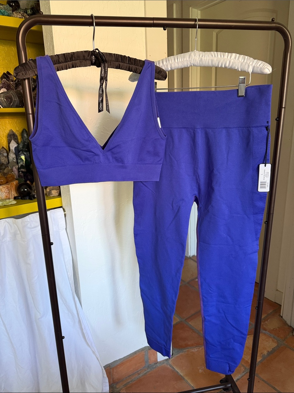 NWT WEWOREWHAT Cobalt Active Set - Sports Bra and Leggings